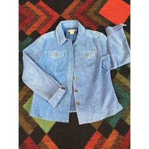 FIVE Diamonds Suede Leather Jacket Button Snap Size M VTG EUC